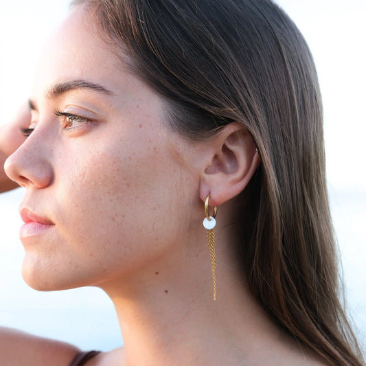 Boucles nacre Gaia - Doré Ma boutique