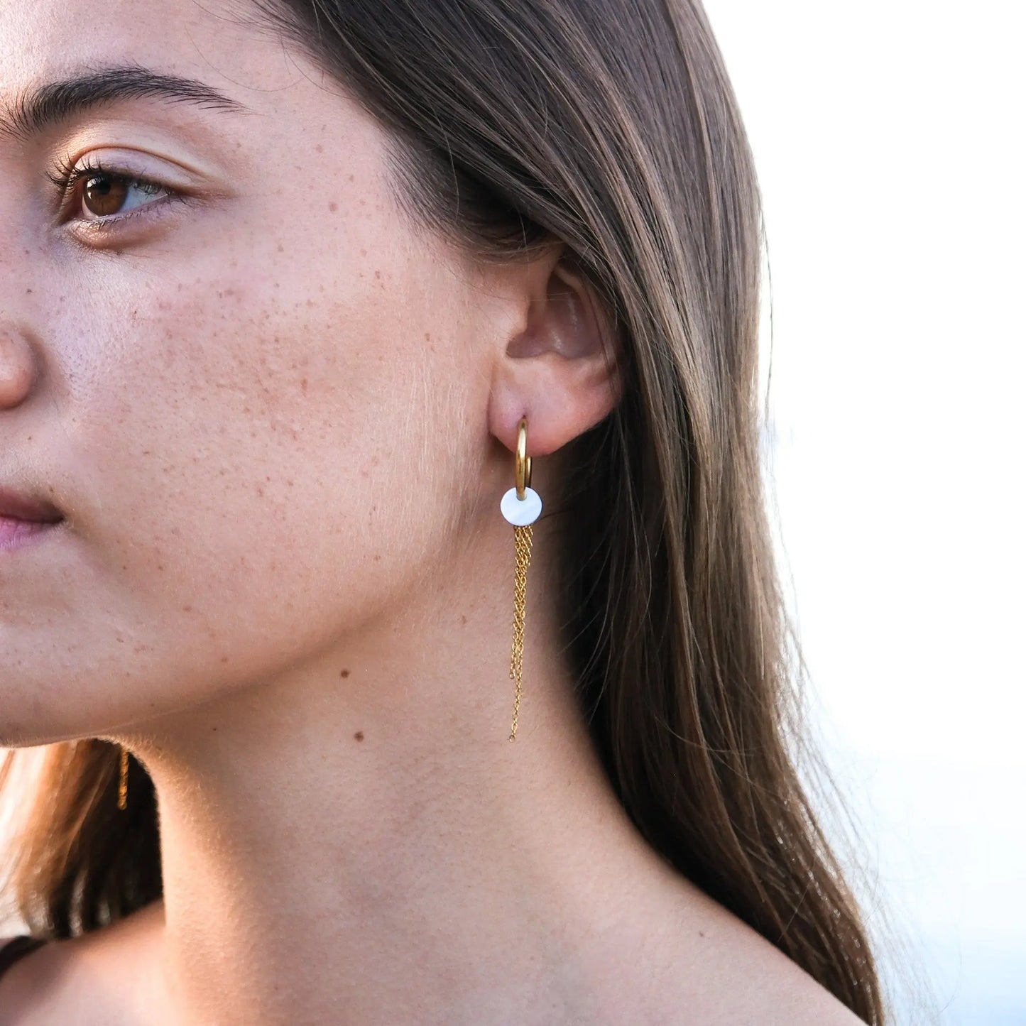 Boucles nacre Gaia - Doré Ma boutique