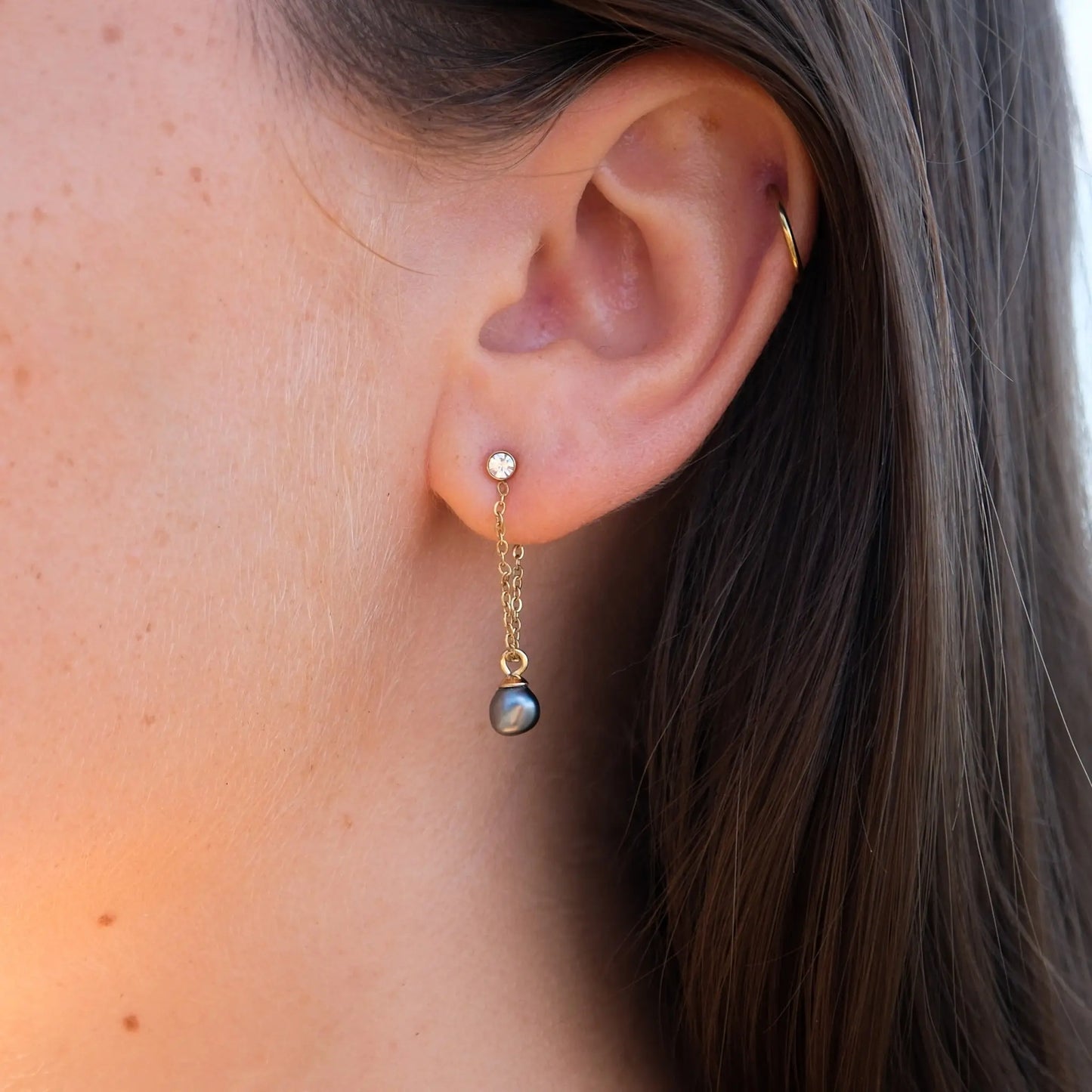 Boucles nacre Kaito - Doré AKOIA