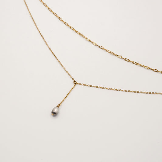 collier keishi perles acier inoxydable