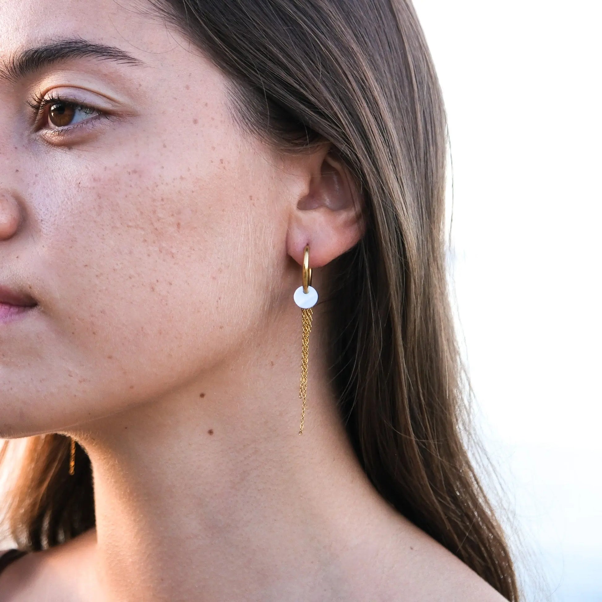 Boucles nacre Gaia - Doré Ma boutique