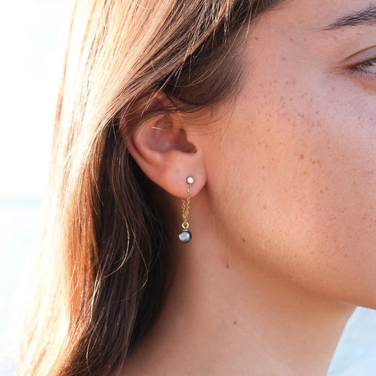   Boucles nacre Kaito - Doré AKOIA